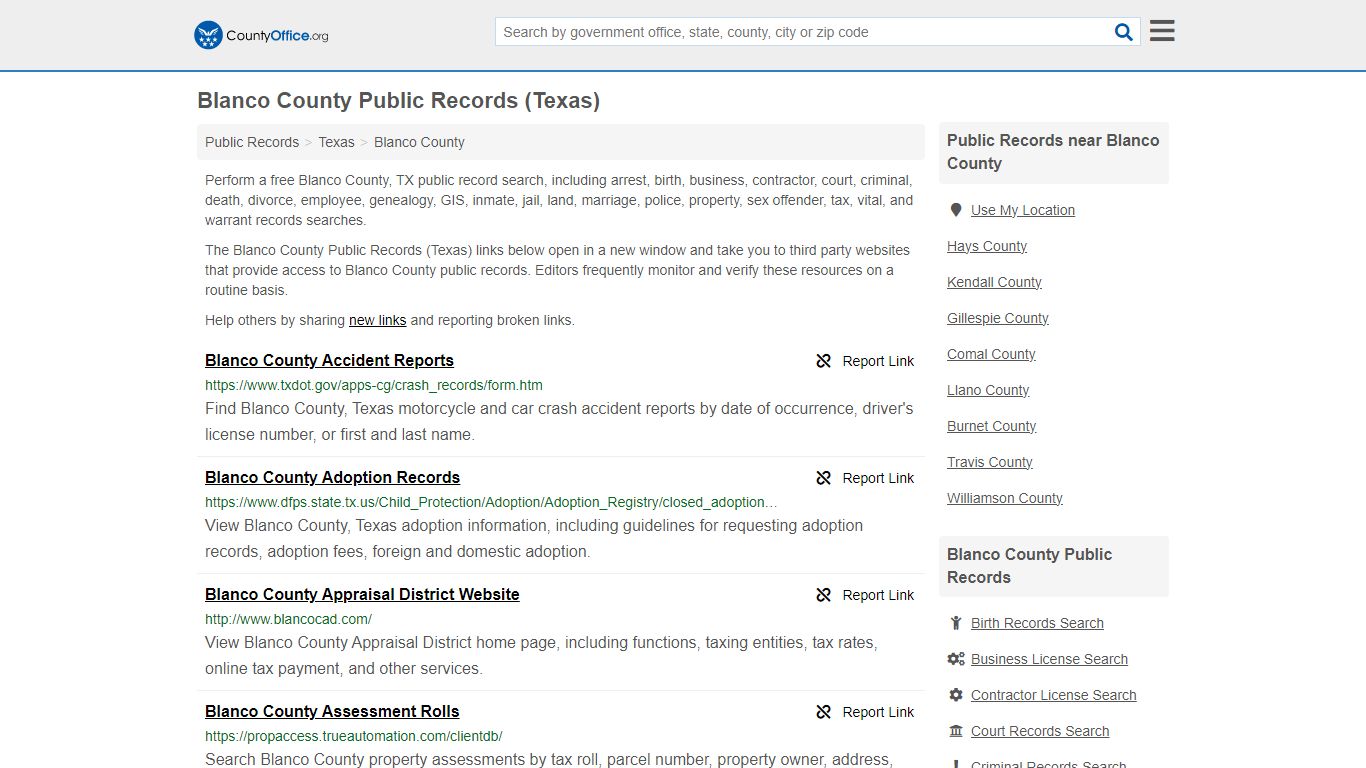 Blanco County Public Records (Texas) - County Office